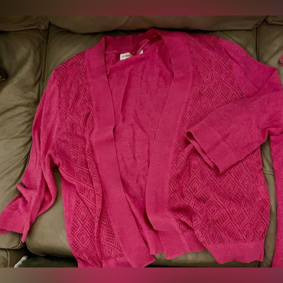 EVAN PICONE Fuchsia Pink Lightweight Sweater SET womens XL Cardigan Tank top - Picture 3 of 4